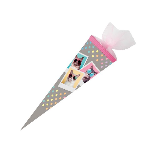 Schultüte Cool Cats 50cm rund