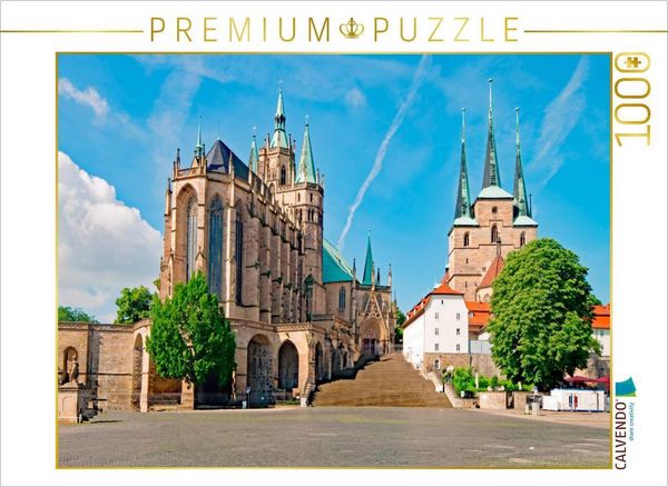 CALVENDO Puzzle Erfurt Dom 1000 Teile Lege-Größe 64x48cm Foto-Puzzle für glückliche Stunden