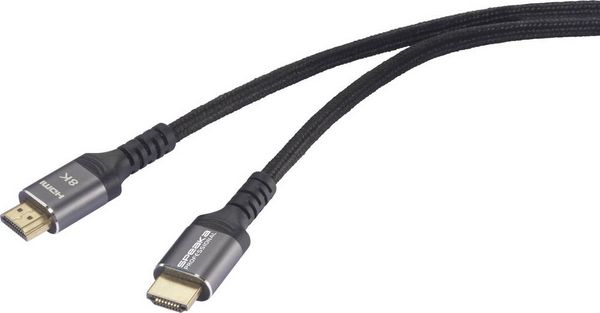 SpeaKa Professional HDMI Anschlusskabel HDMI-A Stecker, HDMI-A Stecker 2.00 m Schwarz SP-13125632 8K UHD HDMI-Kabel