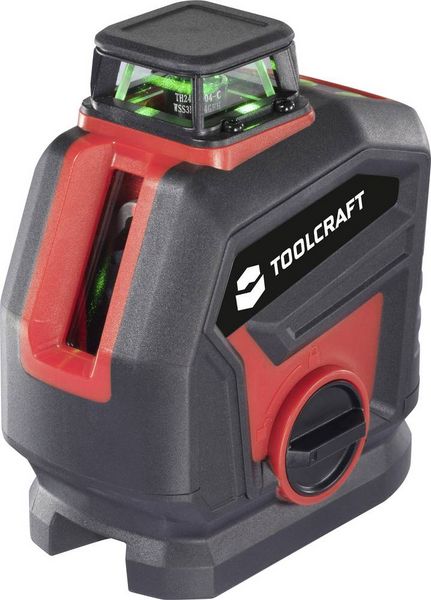 TOOLCRAFT Kreuz und Punktlinienlaser grüner Laser, inkl. 360° Laser, selbstnivellierend Reichweite (max.): 30 m