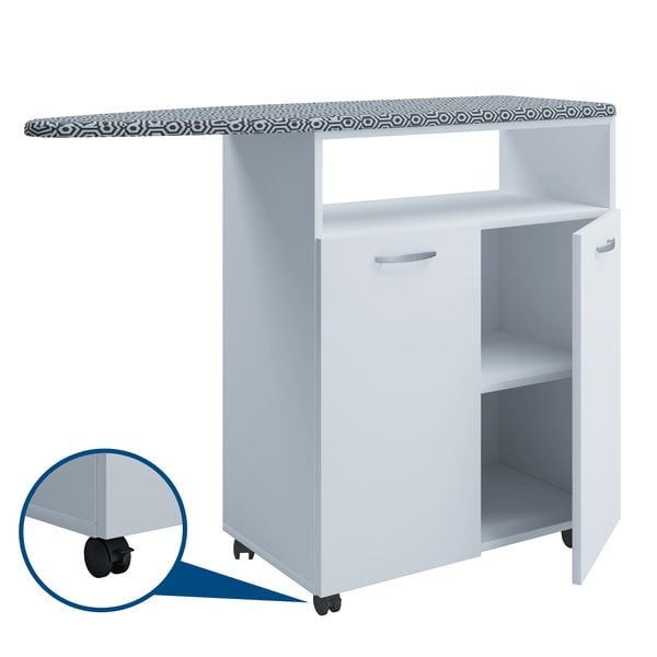 Holz Bügelbrett Kommode Sideboard Rollen Bigilo
