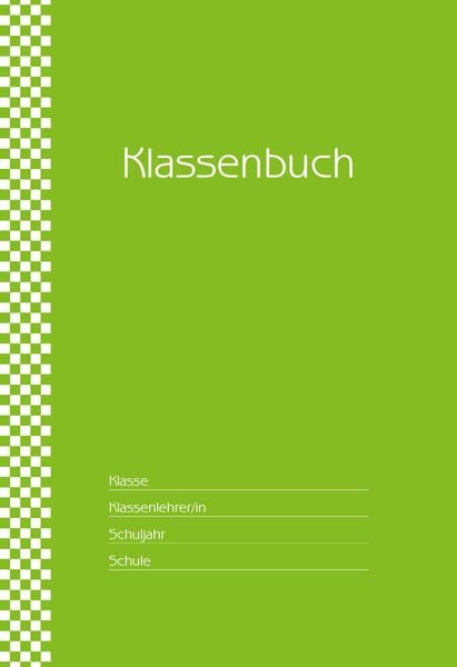 Klassenbuch 'Standard', Umschlagfarbe: grün