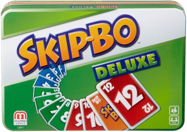 Mattel Games SKIP-BO Deluxe Metallbox, Kartenspiel, Familienspiel, Kinderspiel