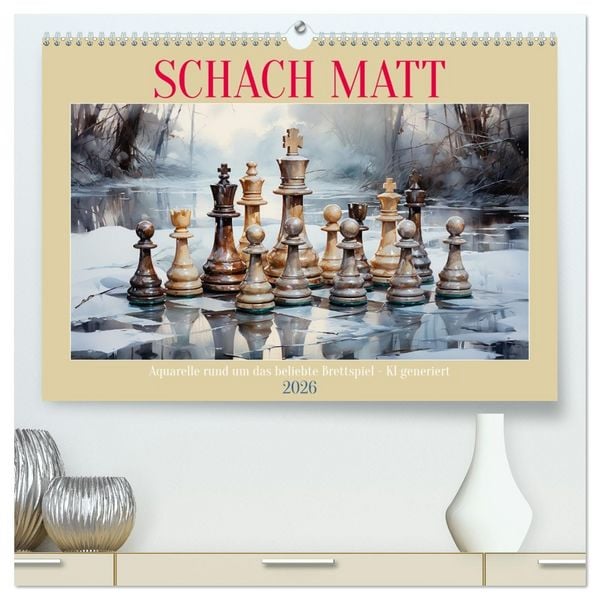 Schach Matt (hochwertiger Premium Wandkalender 2026 DIN A2 quer), Kunstdruck in Hochglanz