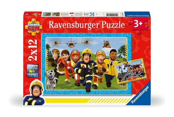 Kinderpuzzle 2x12 Teile - Feuerwehrmann Sam - Die Rettung naht