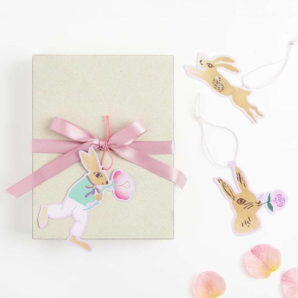 Geschenkanhänger La Vie en Rose, Hasen , 6 Stk