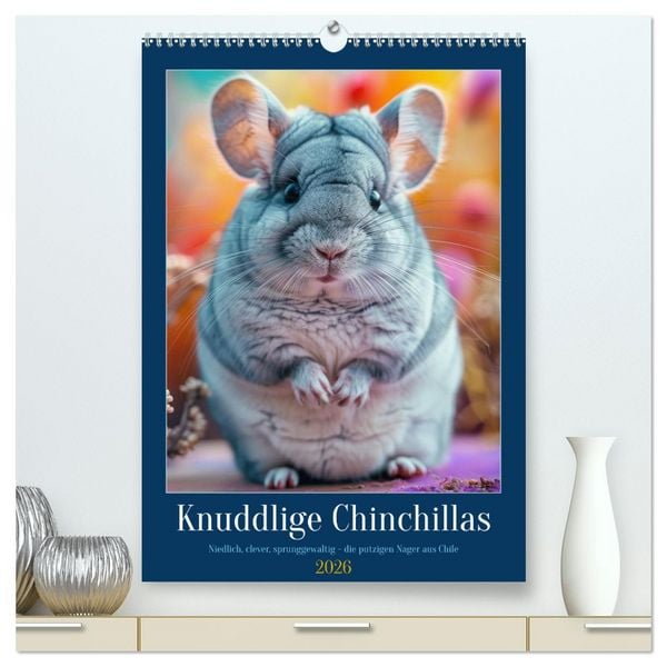 Knuddlige Chinchillas (hochwertiger Premium Wandkalender 2026 DIN A2 hoch), Kunstdruck in Hochglanz