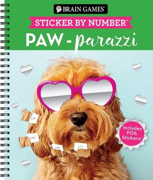 Brain Games - Sticker by Number: Paw-Parazzi (24 Images to Sticker)