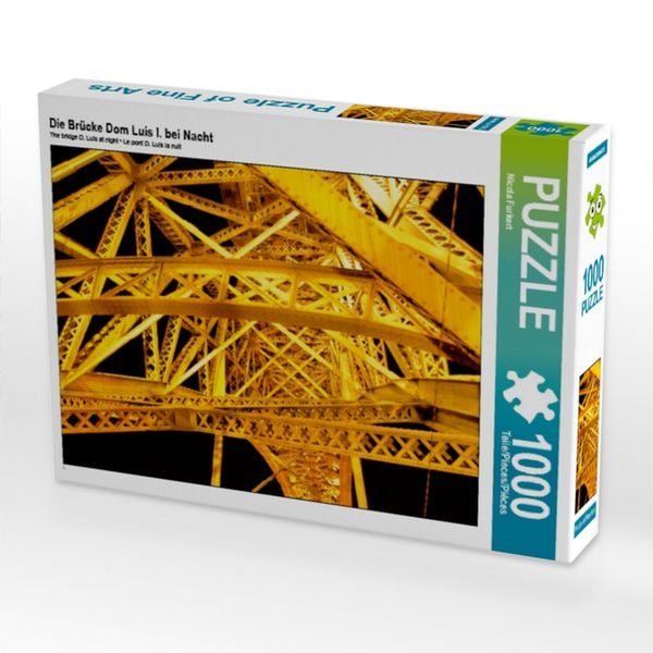 CALVENDO Puzzle Die Brücke Dom Luís I. bei Nacht 1000 Teile Lege-Größe 64x48cm Foto-Puzzle für glückliche Stunden