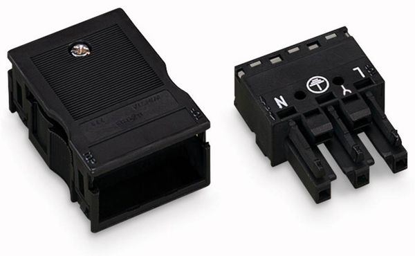 WAGO Netz-Steckverbinder WINSTA MIDI Serie (Netzsteckverbinder) WINSTA MIDI Buchse, gerade Gesamtpolzahl: 2 + PE 25 A Schwarz 1 St.