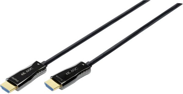 Digitus HDMI / Glasfaser Anschlusskabel HDMI-A Stecker, HDMI-A Stecker 20.00 m Schwarz AK-330125-200-S 4K UHD HDMI-Kabel