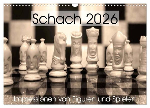 Schach 2026. Impressionen von Figuren und Spielen (Wandkalender 2026 DIN A3 quer), CALVENDO Monatskalender