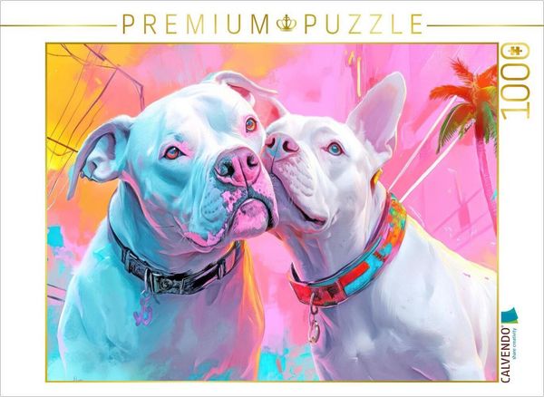 CALVENDO Puzzle Pitbull Gangsterhunde 1000 Teile Lege-Größe 64x48cm Foto-Puzzle für glückliche Stunden