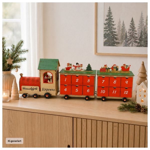 HTI-Living Adventskalender Weihnachtszug Rot Adventskalender Weihnachtszug Rot