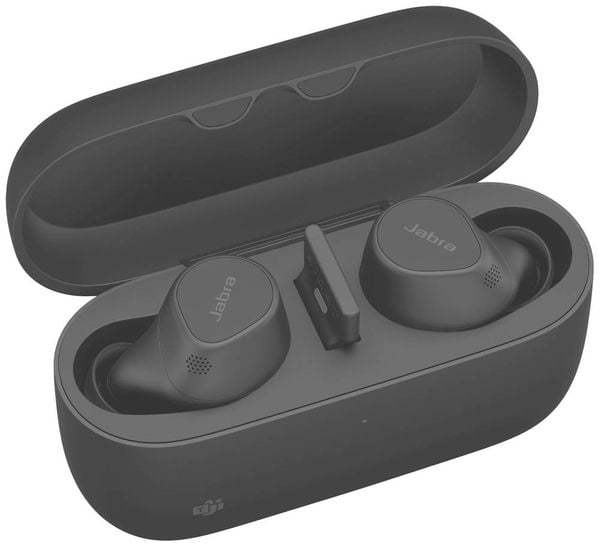 Jabra Evolve2 Buds In Ear Kopfhörer Bluetooth® Stereo Schwarz Mikrofon-Rauschunterdrückung, Noise Cancelling Ladecase, Mikrofon-Stummschaltung