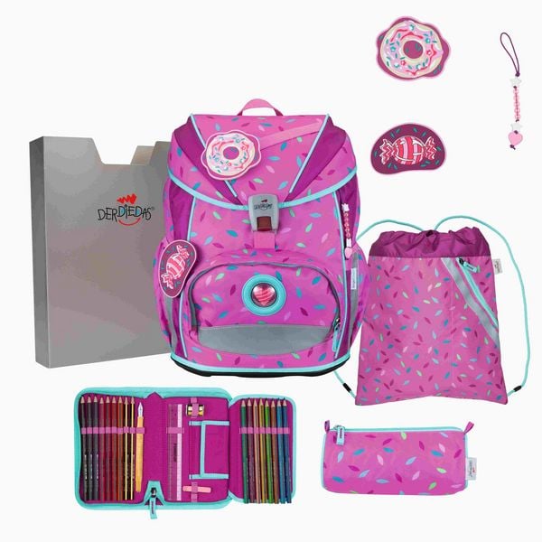 DerDieDas Schulranzen Set ErgoFlex Light, Schulranzen Set, 5tlg, Sweet Sprinkles