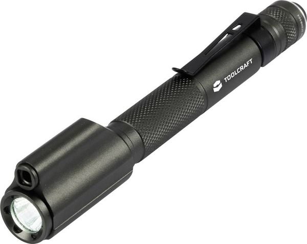 TOOLCRAFT Penlight mit roter Laserpointer mit Gürtelclip batteriebetrieben 150 lm 1.16 h 57 g