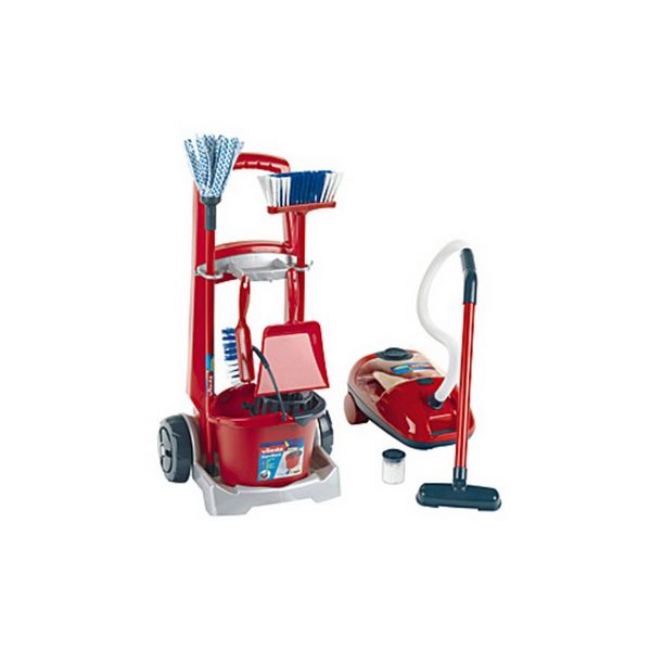 Theo Klein Vileda cleaning trolley + vakuum cleaner