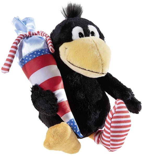 Plüsch Der kleine Rabe Socke mit Schultüte schwarz 15cm