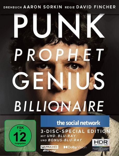 The Social Network - Limited Steelbook (4K Ultra HD) (+ Blu-ray) (+ Bonus-Blu-ray)