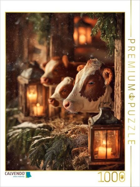 CALVENDO Puzzle Sanftes Licht im Stall und Frieden kehrt ein 1000 Teile Lege-Größe 64x48cm Foto-Puzzle für glückliche Stunden