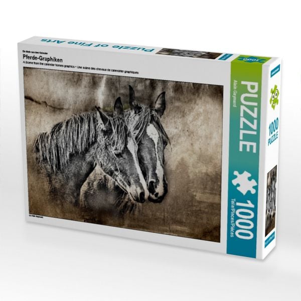 CALVENDO Puzzle Ein Motiv aus dem Kalender Pferde-Graphiken 1000 Teile Lege-Größe 64x48cm Foto-Puzzle für glückliche Stunden