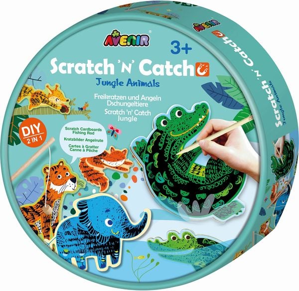 Kratzbilder-Angelspiel Dschungeltiere