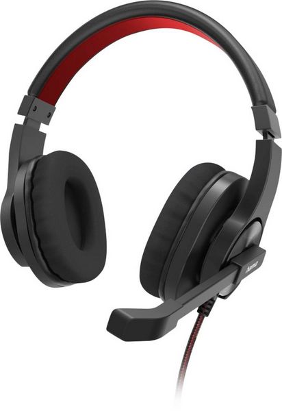 Hama PC-Office-Headset 'HS-USB400 V2', Stereo, Schwarz On Ear Headset Schwarz, Rot