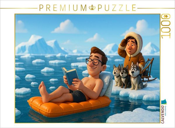 CALVENDO Puzzle Kälteanbeter mit der Luftmatratze in der Arktis 1000 Teile Lege-Größe 64x48cm Foto-Puzzle für glückliche Stunden