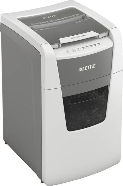 Leitz IQ Office 150 Autofeed P5 Aktenvernichter 150 Blatt Mikroschnitt 2 x 15 mm P-5 44 l Vernichtet auch Büroklammern, Heftklammern, Kreditkarte