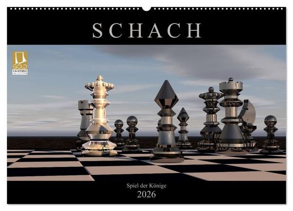 SCHACH - Spiel der Könige (Wandkalender 2026 DIN A2 quer), CALVENDO Monatskalender
