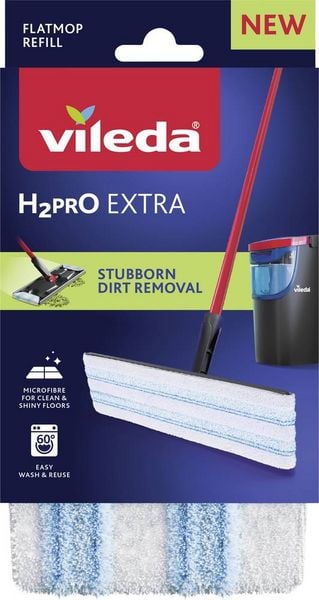 Vileda 175787 H2PRO EXTRA Flat Mop Ersatzbezug Wischbezug 1St.