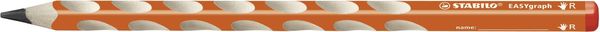 STABILO Ergonomischer Dreikant-Bleistift für Rechtshänder - EASYgraph in orange - Einzelstift - Härtegrad HB