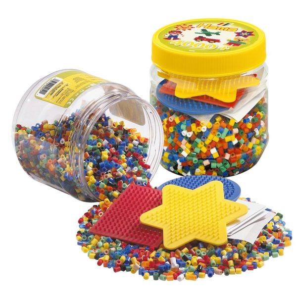 Hama® Bügelperlen Midi - Dose gelb - 3 Stiftplatten, 4000 Stück.
