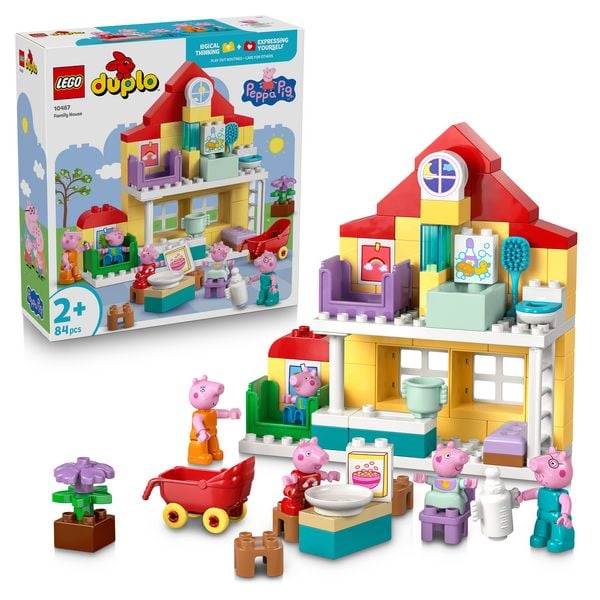 LEGO DUPLO Peppa Wutz 10467 Familienhaus, Spielhaus mit Figuren