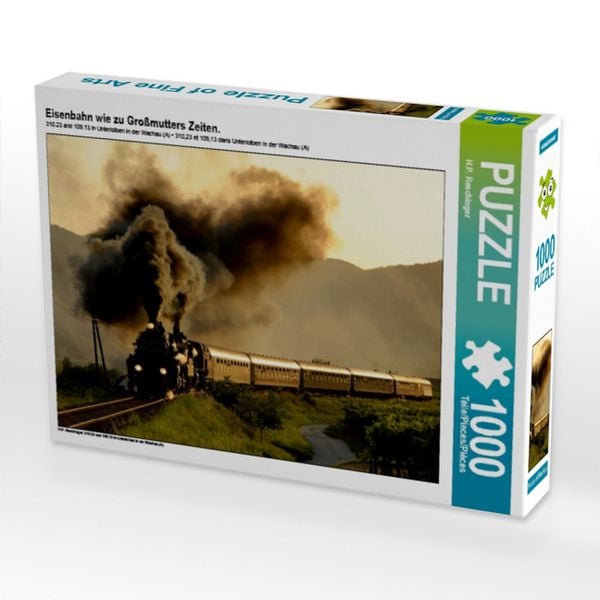 CALVENDO Puzzle Eisenbahn wie zu Großmutters Zeiten. 1000 Teile Lege-Größe 64x48cm Foto-Puzzle für glückliche Stunden