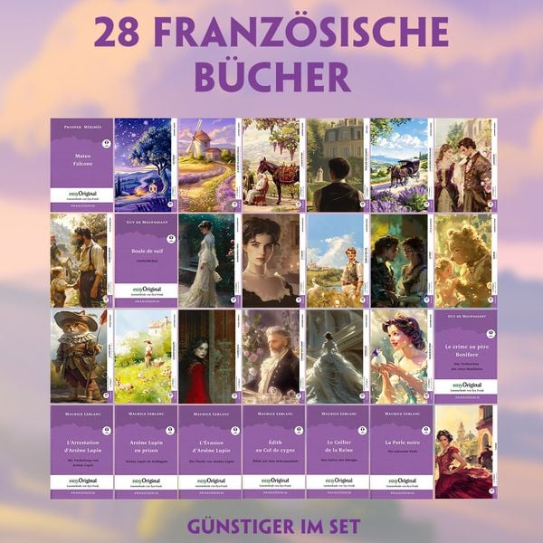 28 französische Bücher (28 Bücher + Audio-Online) - Frank-Lesemethode - Kommentierte zweisprachige Ausgabe Französisch-Deutsch