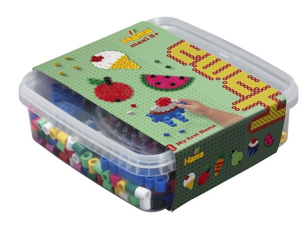 Hama® Bügelperlen Maxi - Essensbox - 1 Stiftplatte Kreis, 600 Perlen.