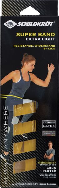Schildkröt 960225 - Super Band Extra Light, Premium Widerstandsband mit 6-12kg Widerstand, 13mm Breite, Gelb, Fitnessband