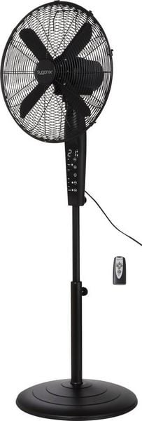 Sygonix Standventilator 50 W (Ø x H) 440 mm x 1300 mm Schwarz mit Fernbedienung, Oszillierend, Höhenverstellbar, LED-Display, Timer