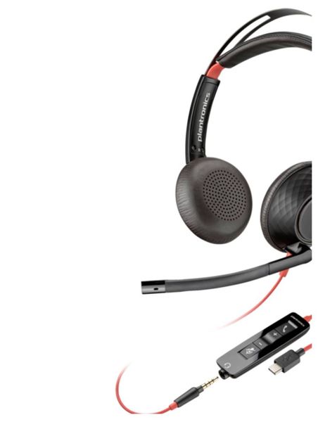 HP Poly Headset Blackwire C5220 Stereo USB- On Ear Headset Stereo Schwarz Noise Cancelling Computer