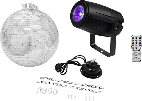 Eurolite LED Discokugel-Set mit Motor, mit LED-Beleuchtung 30 cm