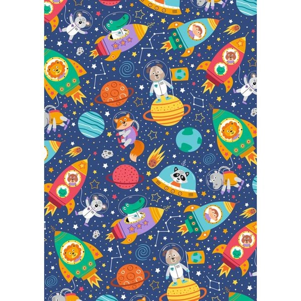 Idena Geschenkpapier Kosmos Tiere 70cmx2m