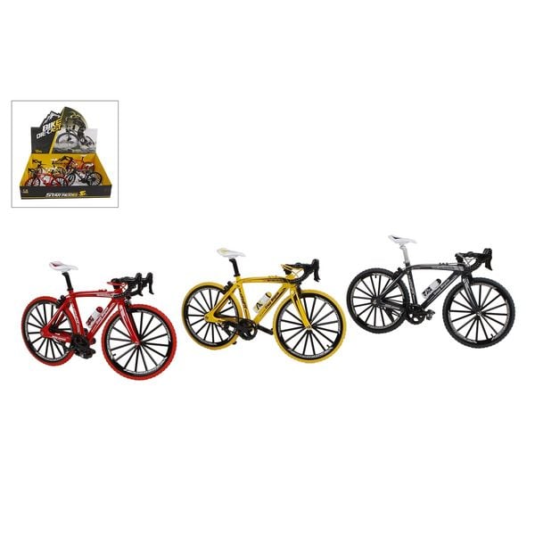 Miniatur Rennrad schwarz/rot/gelb 17cm 3fach sortiert