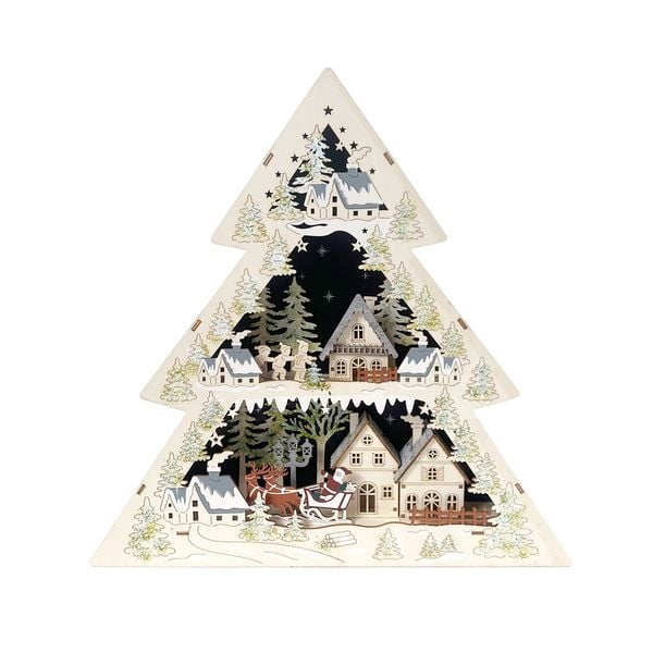 HTI-Living Schwibbogen Weihnachtsmann zu Besuch