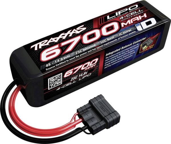Traxxas Modellbau-Akkupack (LiPo) 14.8V 6700 mAh Zellen-Zahl: 4 25 C Softcase iD