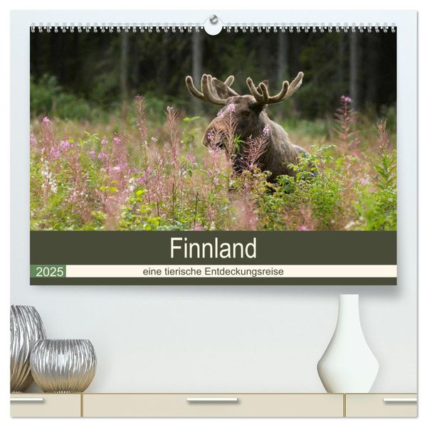 Finnland: eine tierische Entdeckungsreise (hochwertiger Premium Wandkalender 2025 DIN A2 quer), Kunstdruck in Hochglanz