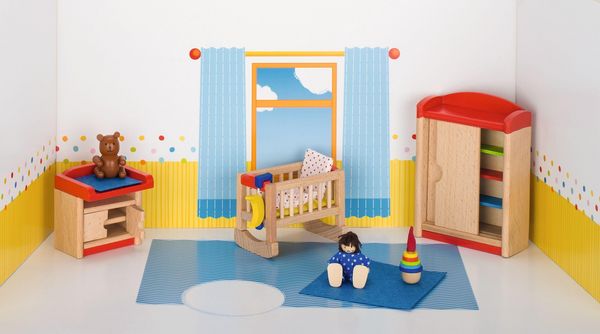goki Puppenmöbel Kinderzimmer für Puppenhaus