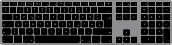 Matias FK418DCB-DE Wireless USB-C® Aluminum Keyboard for Mac Kabellos Tastatur Deutsch, QWERTZ, Mac Space Grau
