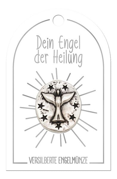 'Dein Engel der Heilung' Engel Münze auf Karte, K537